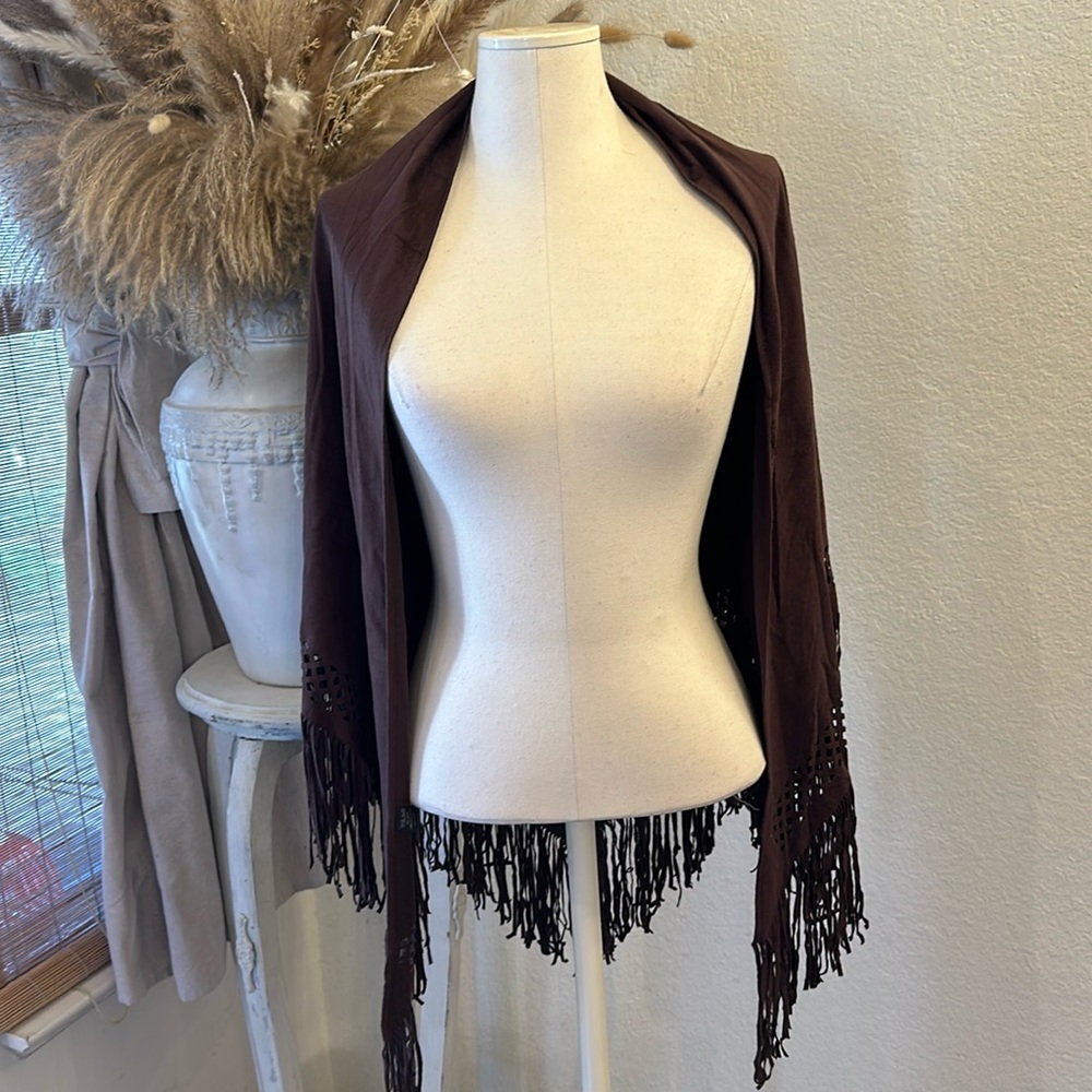 Microsuede fringe wrap